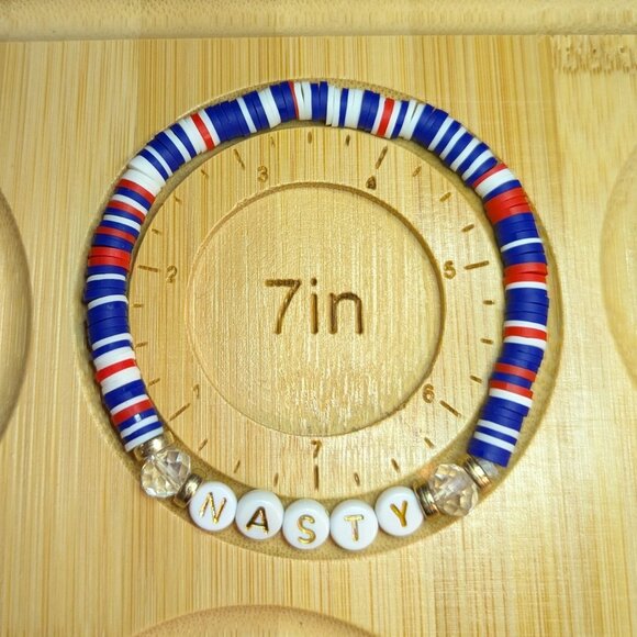 Handmade Friendship Bracelet - "Nasty" - 7" plus stretch - Picture 1 of 1